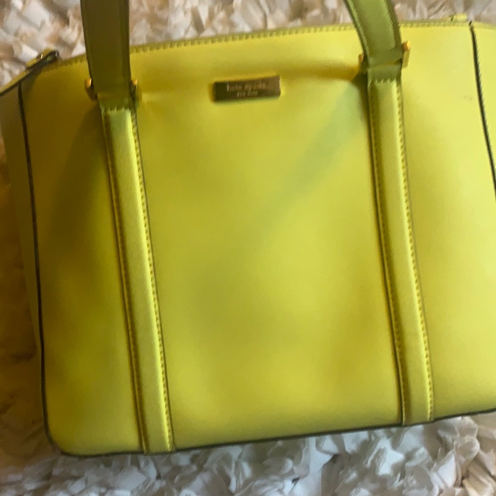 Fashionable Kate Spade Fluorescent Yellow Purse.